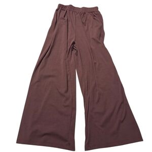 Cider Wide Leg Ribbed Solid Pants